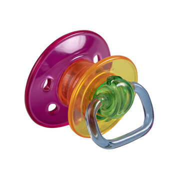 Colorful Baby Pacifier Dummy Isolated Transparent Background