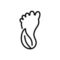 Black line icon for sustainable footprint