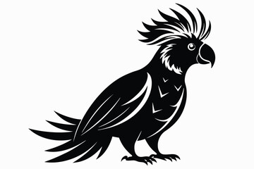 Obraz premium cockatoo silhouette line art vector illustration with a white background