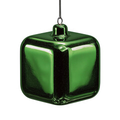 Obraz premium Green square Christmas ornament