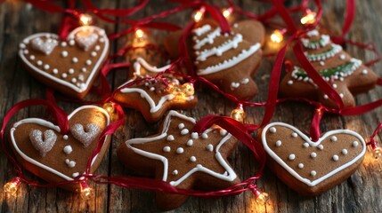 Gingerbread Cookies Decorated for Festive Holiday Celebrations