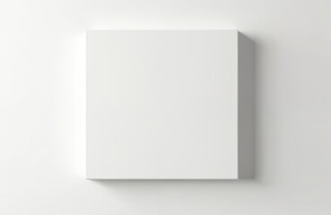 Clean white canvas rests on bright white surface casting subtle shadow. This empty space is perfect for adding custom graphics, text, or art. Ideal for designers, artists seeking minimalist backdrop.