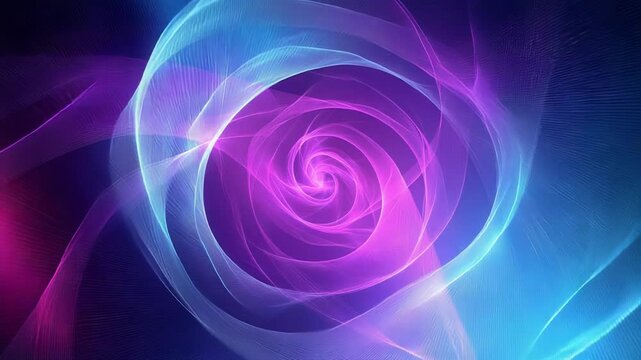 Glowing purple and blue abstract spiral vortex background