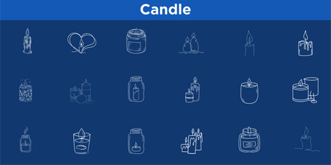 Minimalist Graphic Symbols for Light, Flame, Wick, Wax, and Abstract Wellness Pictograms.