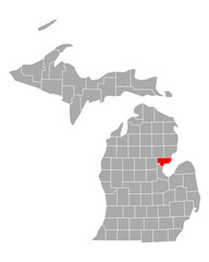 Karte von Arenac in Michigan