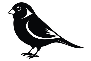 canary silhouette line art vector illustration with a white background