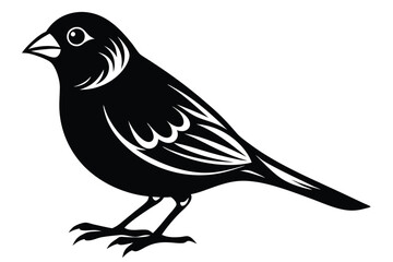 canary silhouette line art vector illustration with a white background