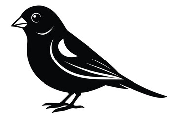 canary silhouette line art vector illustration with a white background
