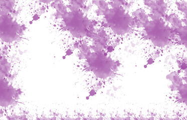 Vibrant purple abstract paint splatter grunge texture background isolated on transparent background