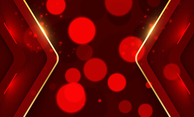 Red glowing background with soft light and decorative bokeh accents
