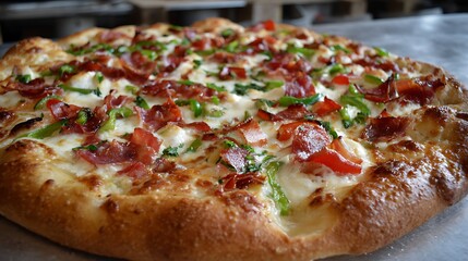 Gourmet pizza fresh out of the oven