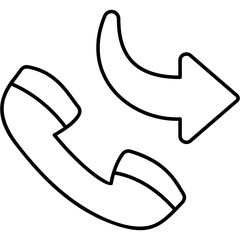 Line Art Call Forwarding Icon