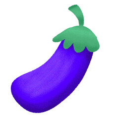 Vibrant Grainy Textured Eggplant Illustration Colorful Modern Abstract