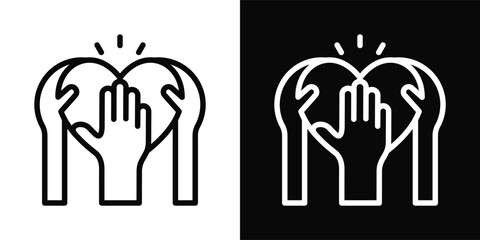 Empathy Icon White And Black Background Style