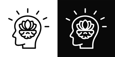 Fototapeta premium Stress Relief Icon White And Black Background Style