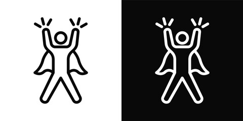 Empowerment Icon White And Black Background Style