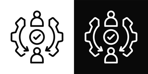 Delegation Icon White And Black Background Style