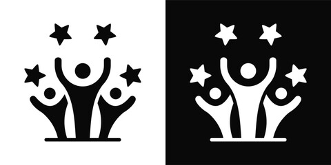 Leadership Icon White And Black Background Style