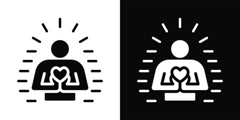 Fototapeta premium Humility Icon White And Black Background Style