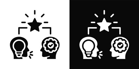 Mentoring Icon White And Black Background Style
