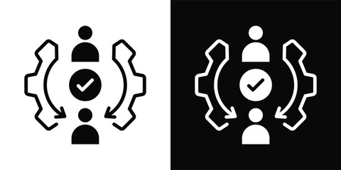 Delegation Icon White And Black Background Style