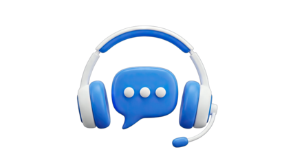 Headphones with Chat Bubble: Customer Support Concept