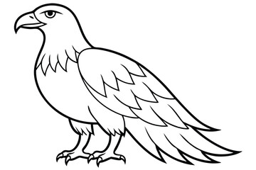 Obraz premium eagle silhouette line art vector illustration with a white background