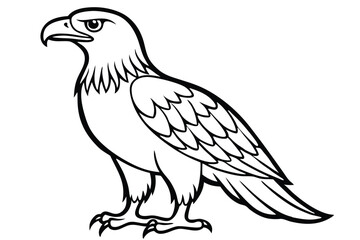 Obraz premium eagle silhouette line art vector illustration with a white background