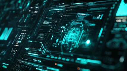 Futuristic digital user interface displaying data analytics processing - Powered by Adobe