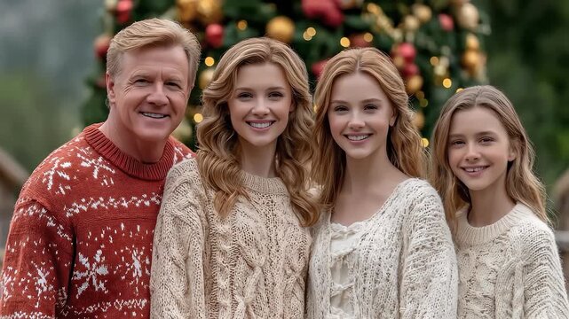 Warm Family Celebrating Christmas Together