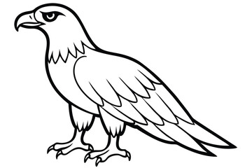 Obraz premium eagle silhouette line art vector illustration with a white background