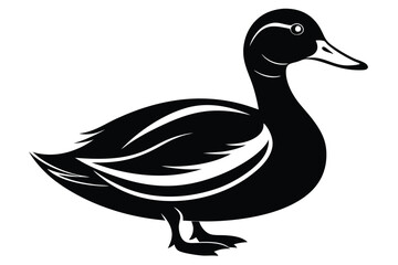 duck silhouette line art vector illustration with a white background