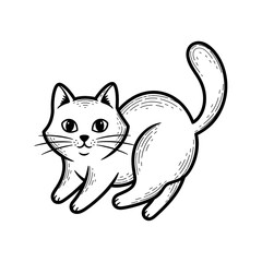 Cute sketch of a curious cat
