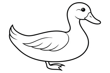 duck silhouette line art vector illustration with a white background