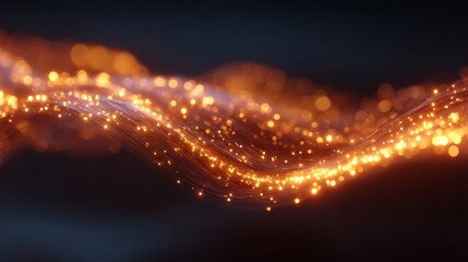 A visual of abstract glowing particles, conveying a sense of energy