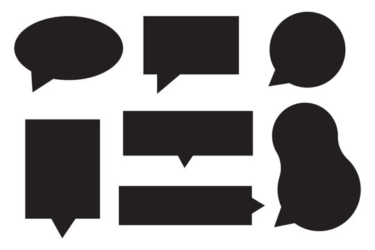 set of black and white speech bubbles,comic speech bubbles.communication concept, Speak bubble, simple flat design. text box and message icon vector illustration