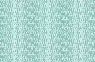 Seamless geometric pattern of interconnected heart-shaped designs in sage green tones create a maze-like structure with subtle gradients that give the pattern a three-dimensional embossed look