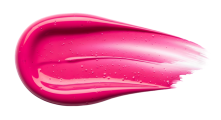 Vibrant glossy pink paint smear showing texture, sheen, and brushstroke