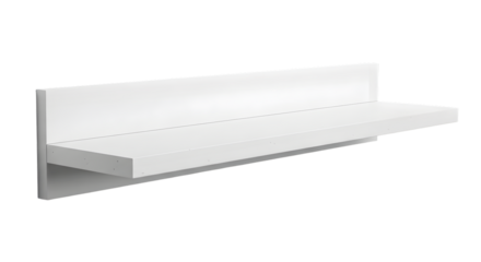 Minimalist white floating wall shelf with clean lines and depth