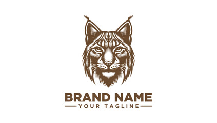 Lynx Head Logo Vector Illustration - Wild Animal Brand Identity Design