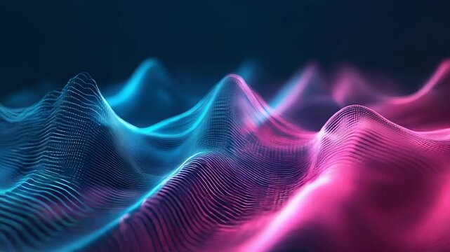 Abstract digital wave surface forming data peaks