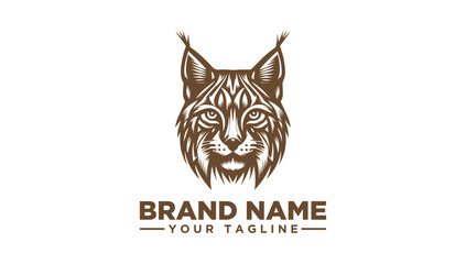 Elegant lynx head logo vector illustration, a majestic wildcat design for branding and identity, powerful animal symbol artwork for professional use