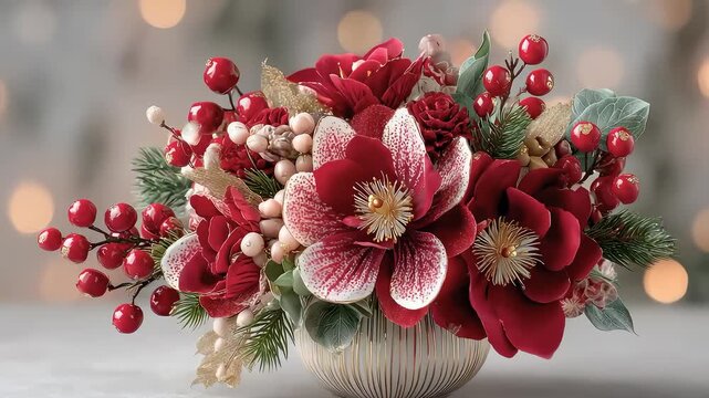 Elegant Christmas Floral Arrangement Festive Decoration