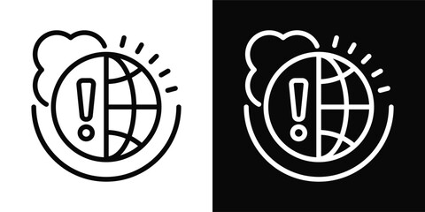 Climate Change Icon White And Black Background Style
