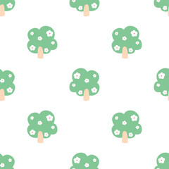 Tree seamless pattern design for background, wallpaper, textile design, fabric, card, wrapping paper, carpet, notebook, diary cover, blanket, blanket for kids, decorative, and etc.