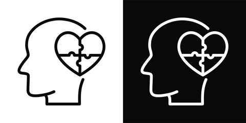 Psychiatry Icon White And Black Background Style