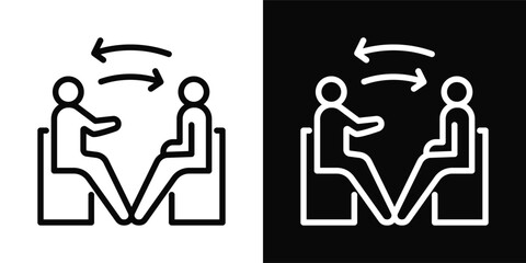 Counseling  Icon White And Black Background Style