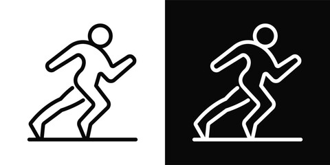 Physical Therapy Icon White And Black Background Style