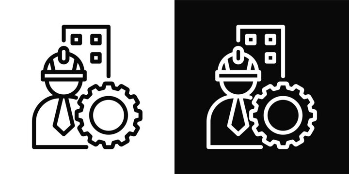 Civil Engineering Icon White And Black Background Style