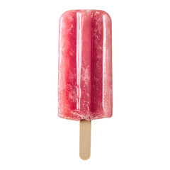 Delicious Pink Ice Cream Popsicle on White Background for Creative Designs
